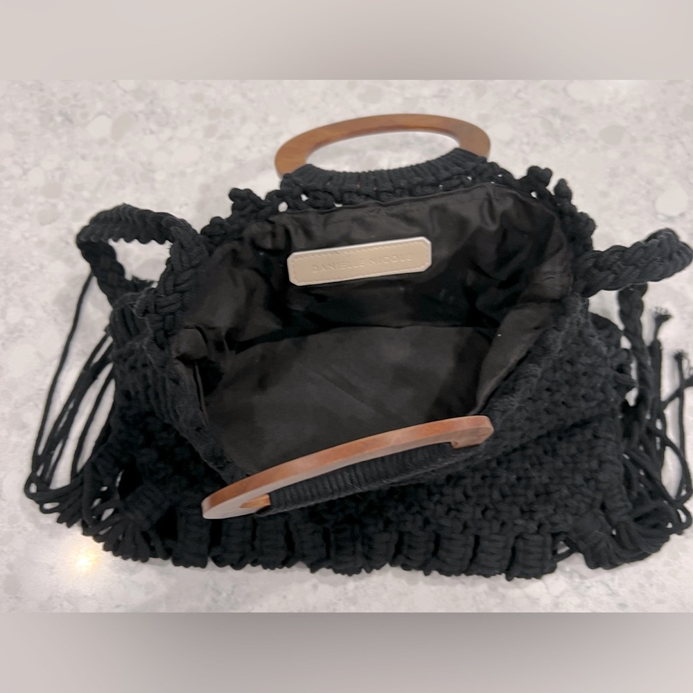 Nwot Danielle Nicole Black Macrame Bohemian Fring… - image 7